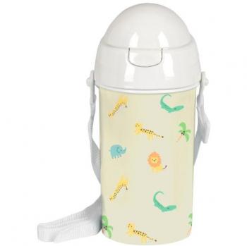 Botella 500ml Apertura Automática con Pajita Safta Preescolar Selva