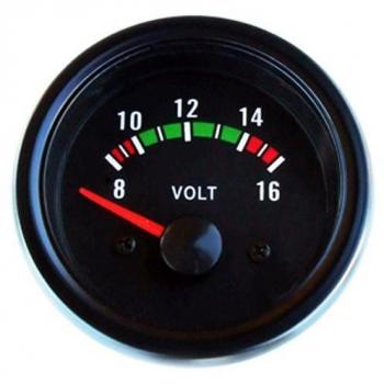 Voltímetro indicador 52mm Retro OLDSCHOOL Instrumento adicional Pantalla Auxiliar Instrumento Tormenta Voltaje Universal