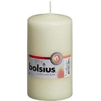 Bolsius Vela de pilar regular, marfil, 130 x 68 mm