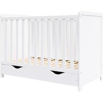 Cuna Evolutiva con Cajón Olivia - 120 x 60 cm, Madera Blanca