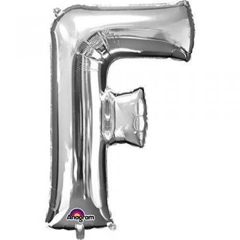 amscan 10132792 Minishape Letra F de lámina plateada globo 1 PC