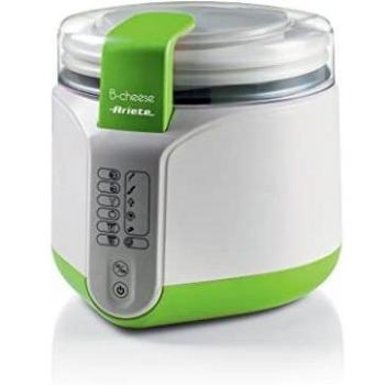 Ariete 615 - Máquina para hacer queso y yogur, 2 litros, 6 programas, 1 cestillo para queso, 1 cestillo para yogur, filtro para yogur griego, accesorios apilables, recetario, color blanco y verde