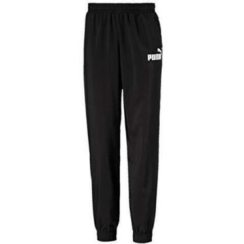 Puma ESS Logo Woven Pants, Niños, Black, 128