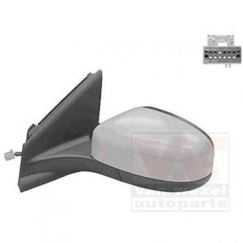 Espejo retrovisor VAN WEZEL 1881807 con diseño específico para vehículos, incluye cristal convexo, carcasa en plástico resistente, ajuste manual y es compatible con varios modelos de automóviles