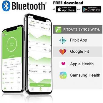 Báscula de Baño Digital Grasa Corporal， BAIFROS Balanza Bluetooth Inteligente con Tecnología ITO ,13 Mediciónes de Peso IMC Visceral e Muscular，con App