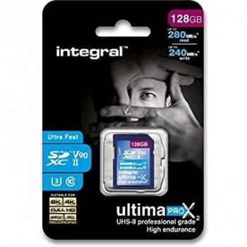 Tarjeta SDXC Integral Ultima Pro X 128GB UHS-II V90 280/240MB/s