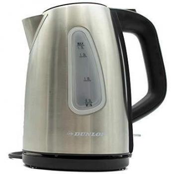Dunlop - Hervidor de agua de 1,7 litros, potencia de 2200 W, libre de BPA, acero inoxidable pulido de grado 304 y sistema de protección contra la ebullición en seco.