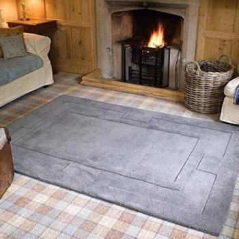 4 tamaños disponibles - Sierra - Apollo Chocolate - Buena calidad 100% alfombra de lana, lana, Gris, 150cm x 210cm