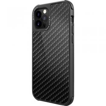 Funda Protectora Robusta de Carbono Real para Apple iPhone 12 y iPhone 12 Pro - Negra