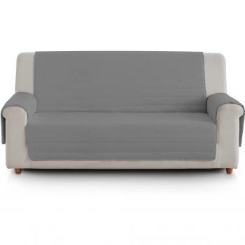 Eiffel Textile FSA0008 Cubre Sofa Acolchado Reversible, 2 Plazas, Poliéster, Gris/Gris Oscuro