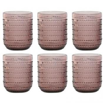 Set de Vasos de Cristal Rosa Home ESPRIT 240 ml (6 Unidades)
