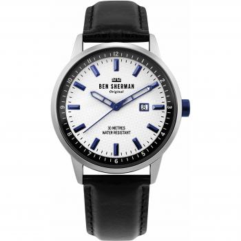 Ben Sherman Mens Analogue Classic Quartz Watch with Leather Strap WB030B,White