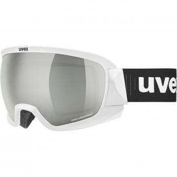 UVEX Contest CV White Matte Ski Goggles with Mirror Silver and Colorvision Green Lens (S3)