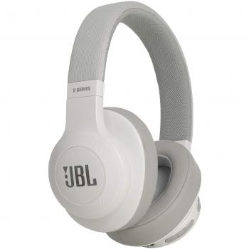 JBL e55bt Over-Ear Surround Bluetooth Auriculares plegable Incluye desmontable verwicklung sin cable de tela con Universal de 1 Botones de Mando a distancia con micrófono integrado - Blanco
