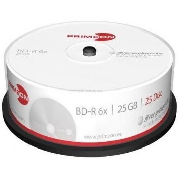 Primeon Silver-Protect-Disc BD-R 25 GB / 135 min 6X, 25 Piezas en Caja