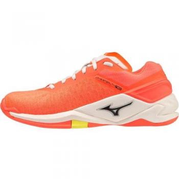 Zapatillas de Balonmano Mizuno Wave Stealth Neo Unisex Adulto, Naranja Flúor/Negro/Bolt 2