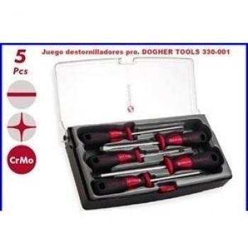 Dogher 330-001 - Juego Destornillador Caja Plastico 5 Piezas Profesional