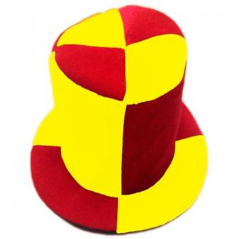 Chistera con los colores de España - Sombrero de copa alta, diseño en rojo y amarillo, ideal para fiestas y celebraciones temáticas