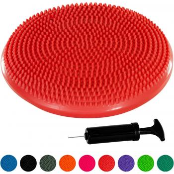 Cojín de Equilibrio Gonflable MOVIT 33 cm - Rojo, Antideslizante, Incluye Bomba, Portátil