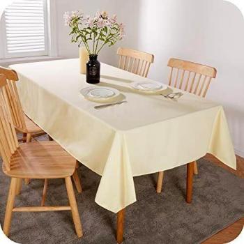Amazon Brand - Umi Mantel Impermeable Mesa Rectangular contra la Mancha 1 Pieza 140x220cm Beige Oscuro