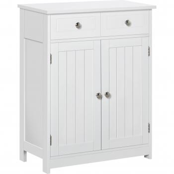 Mueble Auxiliar de Baño Kleankin con Cajones y Puertas - Blanco