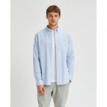 Selected Camisa de Hombre Regular de Algodón Orgánico Lisa