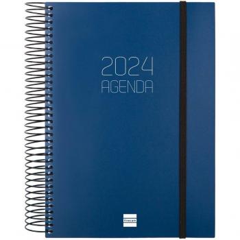 Finocam - Agenda 2024 Catalán Espiral Opaque Azul E10 155x212mm Día Página Enero-Diciembre (12 meses)