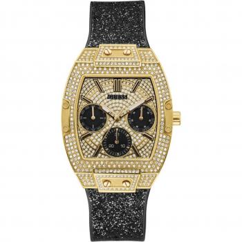 Guess Black and Gold Bracelet Watch for Women, Yellow, One Size