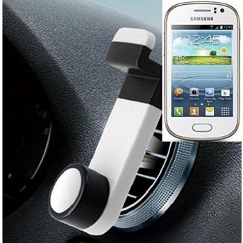 Smartphone universal Holder Holder / Car montaje / parabrisas para el Samsung Galaxy Fame. blanco. Titular de teléfono de la rejilla de ventilación se puede utilizar con los teléfonos inteligentes y las tabletas de 5.2 cm - 9,4 cm de ancho. Titular Sma