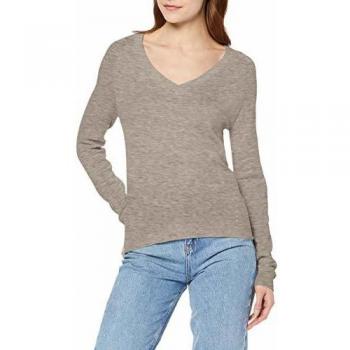 Vero Moda Vmhappy LS Overlap V-Neck Blouse Boo suéter, Gris