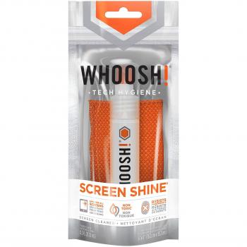 Whoosh! - Spray de bolsillo pulverizador limpiador de pantalla 100% natural, sin amoniaco ni alcohol – 8 ml y paños de microfibra anti microbios