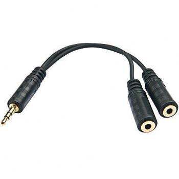 Divisor de Audio Estéreo LINDY 3,5 mm a 2 x 3,5 mm con Cable Negro