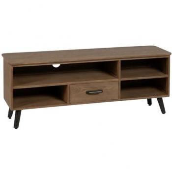 Mueble de televisión natural - Negro Madera - Metal 150 x 41 x 59 cm