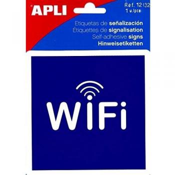 Conjunto de 10 Pegatinas Adhesivas Indicadoras de Zona WiFi, 114 x 114 mm, Marca Apli
