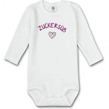 SANETTA Le body à manches longues Zuckersüß bébé, taille 68, blanc