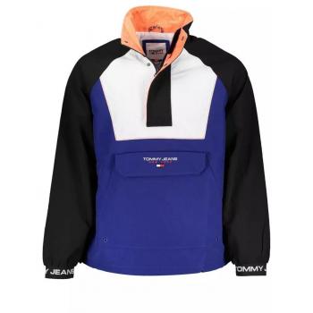 Tommy Jeans Relaxed Colorblock Popover Jacket - Sophisticated Blue Recycled Nylon, Size S