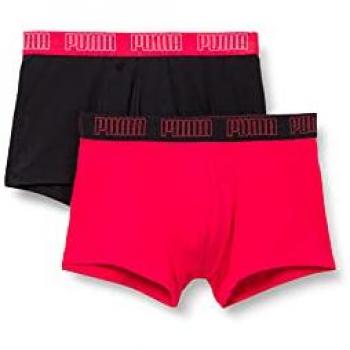 Pack de 2 Trunks Básicos Puma para Hombre - Color Rojo y Negro, Talla S