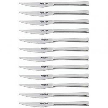 Arcos Serie Capri, Cuchillo Chuletero, Monoblock de una pieza en Acero Inoxidable 110 mm, Color Plata