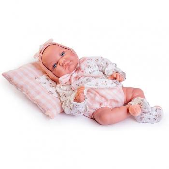 Muñeca Recién Nacida Nica con capota y cojín con bolsillo de Muñecas Antonio Juan