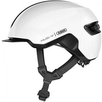 Abus HUD-Y Shiny White Bicycle Helmet Size L