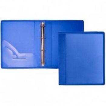 Carpeta de anillas A4+ con tapa de tela azul y capacidad para 2x40mm