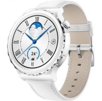 Huawei Watch GT 3 Pro 43mm Ceramic White Leather Strap Smartwatch