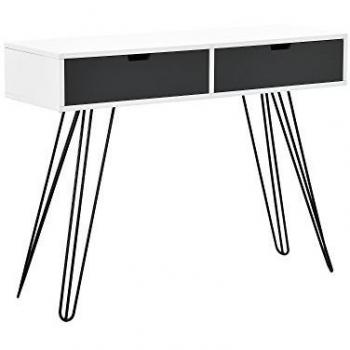 [en.casa]®] Mesa de Escritorio/Consola/Mesa PC - Mesa de Ordenador con 2 cajones