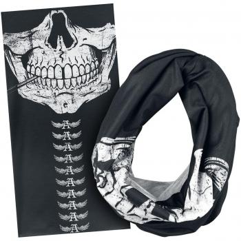 Alchemy England Calavera Bufanda redonda negro-blanco