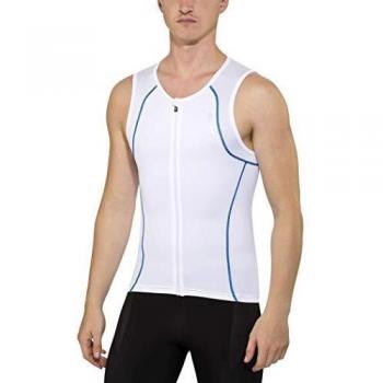 2XU 2 x U Active Tri Singlet Camiseta de - MT3107a, Medium, White/Cobalt Blue