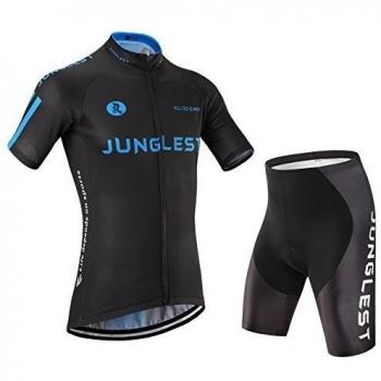 junglest (Cojín 3D)(Traje tamaño:L) de Ciclismo Moda Corta 2016 Hombres Maillot Rompevientos Jerseys Rendimiento los para Ropa sudo Manga Jerseys Chaleco