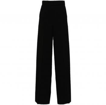 Max Mara Pianoforte Women's Flared Leg Trousers in Black | Size 38 | 21136044600