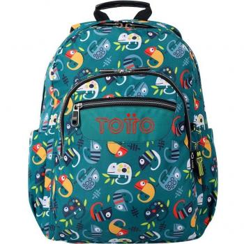 Mochila Totto Acuareles Egreth escolar eco-friendly adaptable a carro