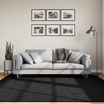 Alfombra Shaggy Moderna Pamplona Negra 200x200 cm