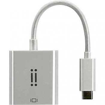 aiino - Adaptador USB-C A VGA - Longitud 15 cm, Compatible con MacBook, conexión con Dispositivos externos: TV, Monitor VGA, proyector - Blanco